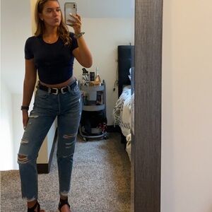 Divided Ripped Jeans with Raw Hem